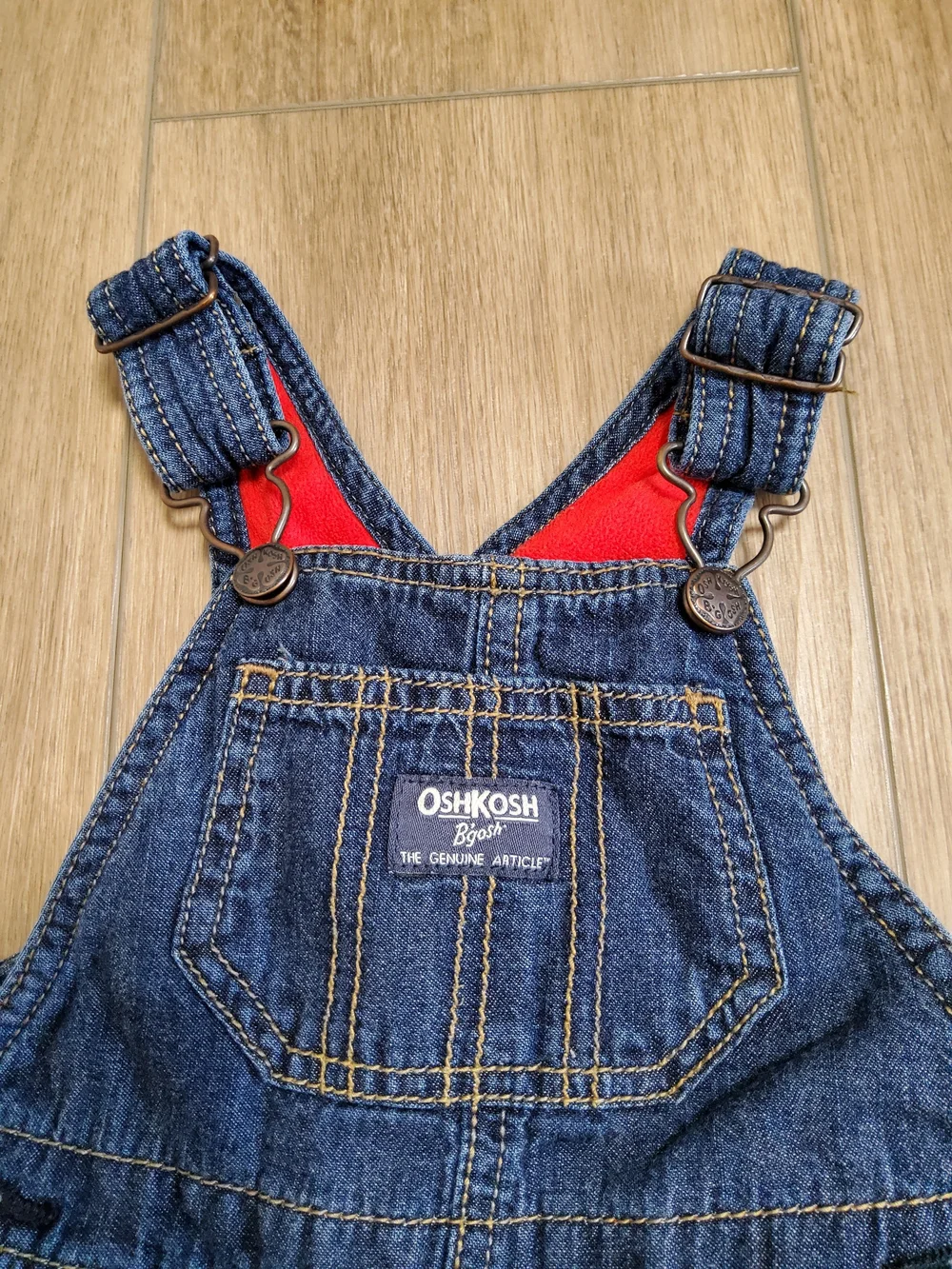 Vintage Classis OshKosh B'gosh Kids 12M Denim Fleece Lined Snap Leg Overalls